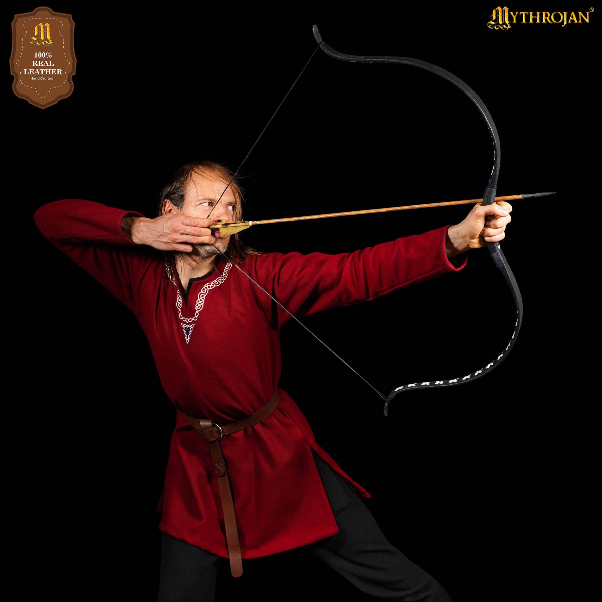 Imagen única de: Cinturón medieval de cuero con O-ring Mythrojan