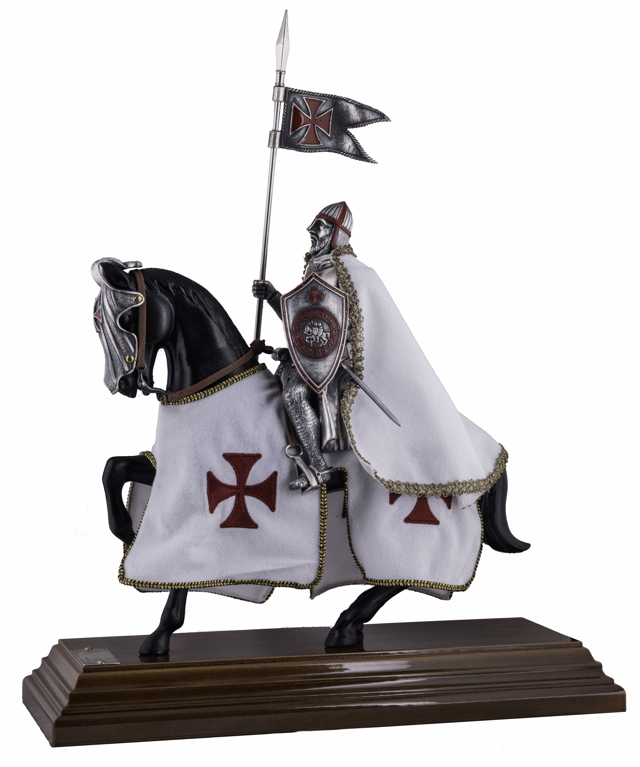 Caballero Templario en Miniatura a Caballo - Armadura Ecuestre