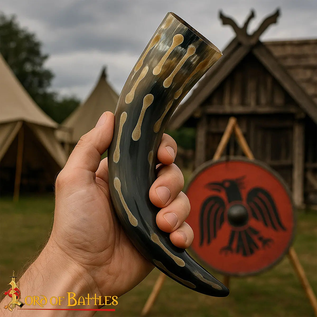 Imagen única de: Cuerno vikingo para beber 400–500 ml — cuerno de buey genuino, hecho a mano