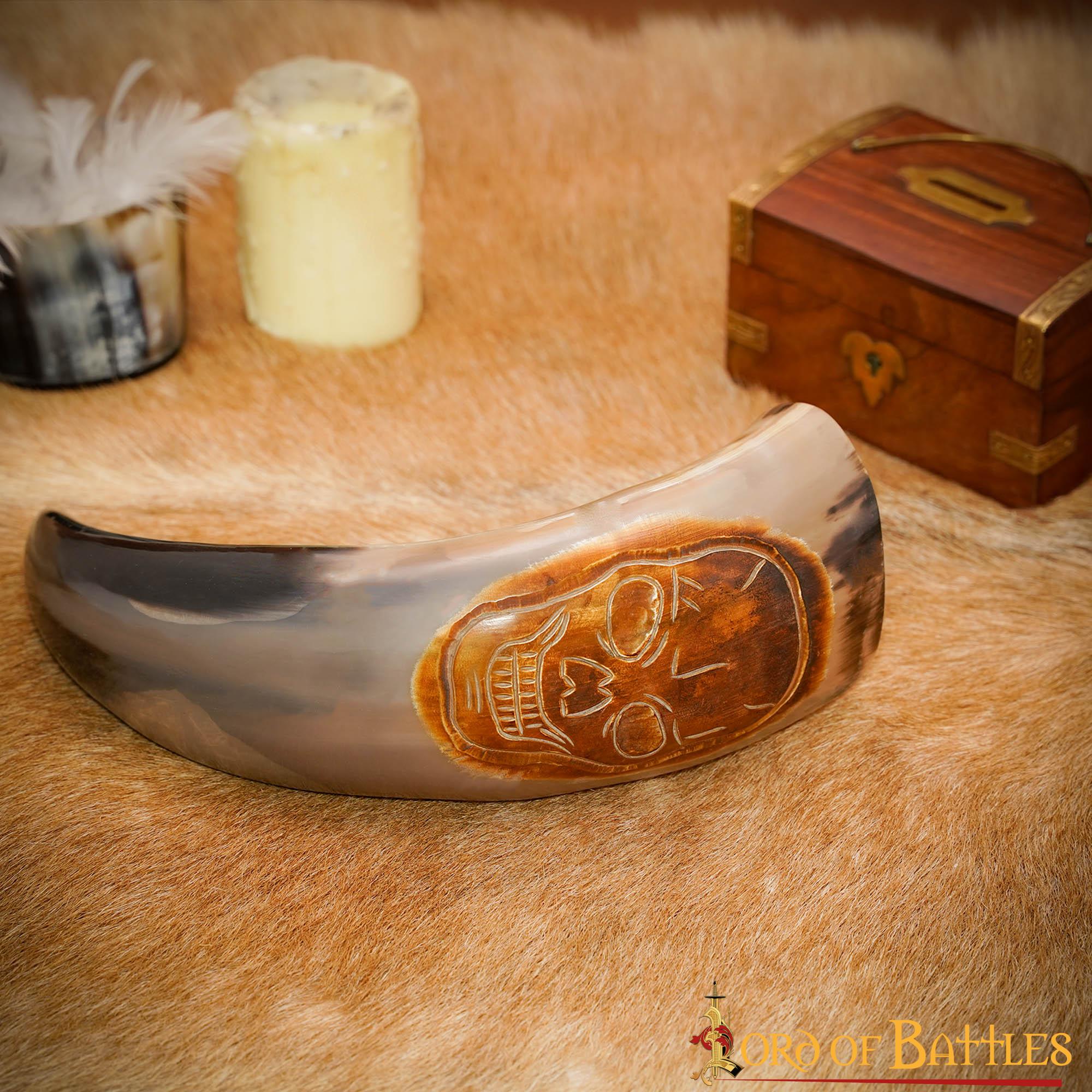 Cuerno de beber Raiding Pirate 400–500 ml — cuerno de buey genuino - imagen 6