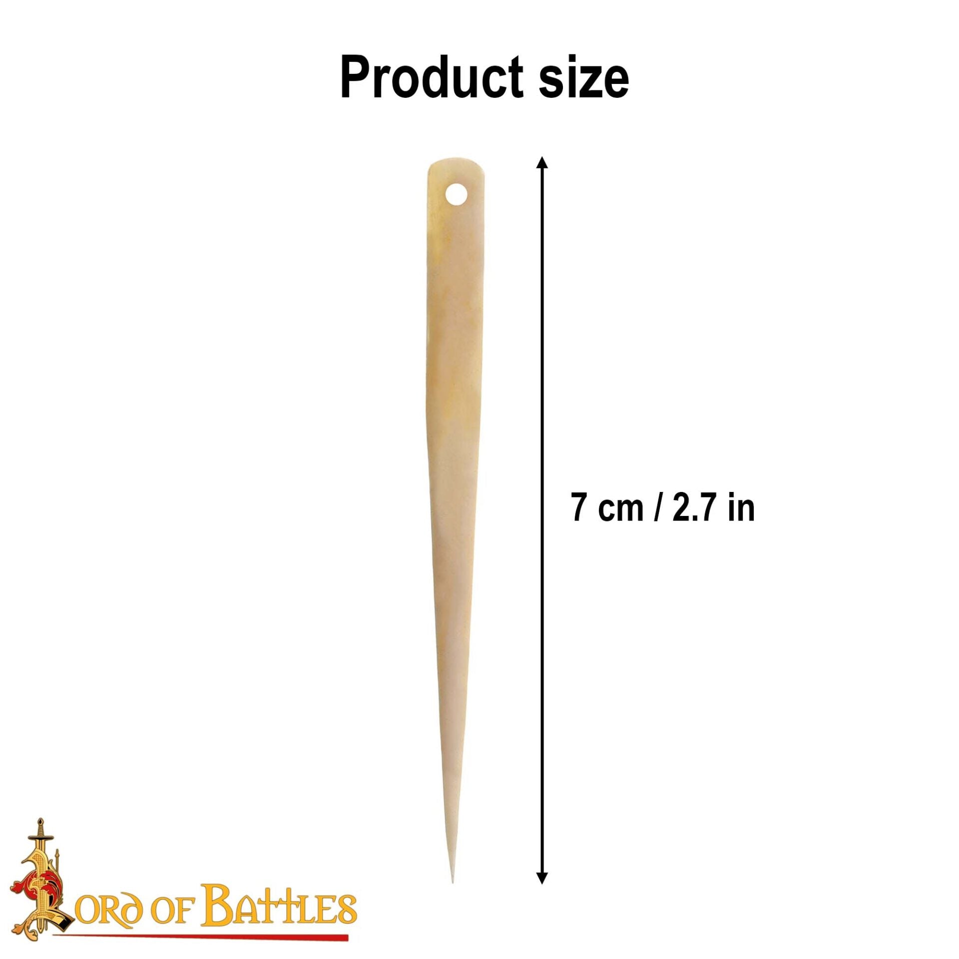 Agujas de hueso vikingas para coser — set 7 cm, ojo 7 mm - imagen 12