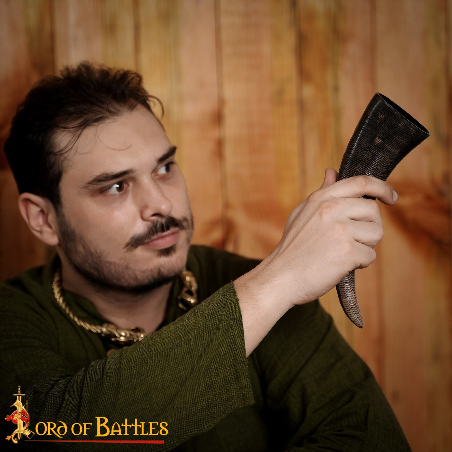 Cuerno bebedor vikingo 150–200 ml, cuerno de búfalo tallado - imagen 8