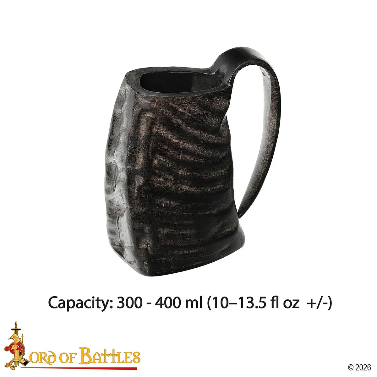 Jarra de cuerno de búfalo de estilo vikingo, hecha a mano - imagen 3