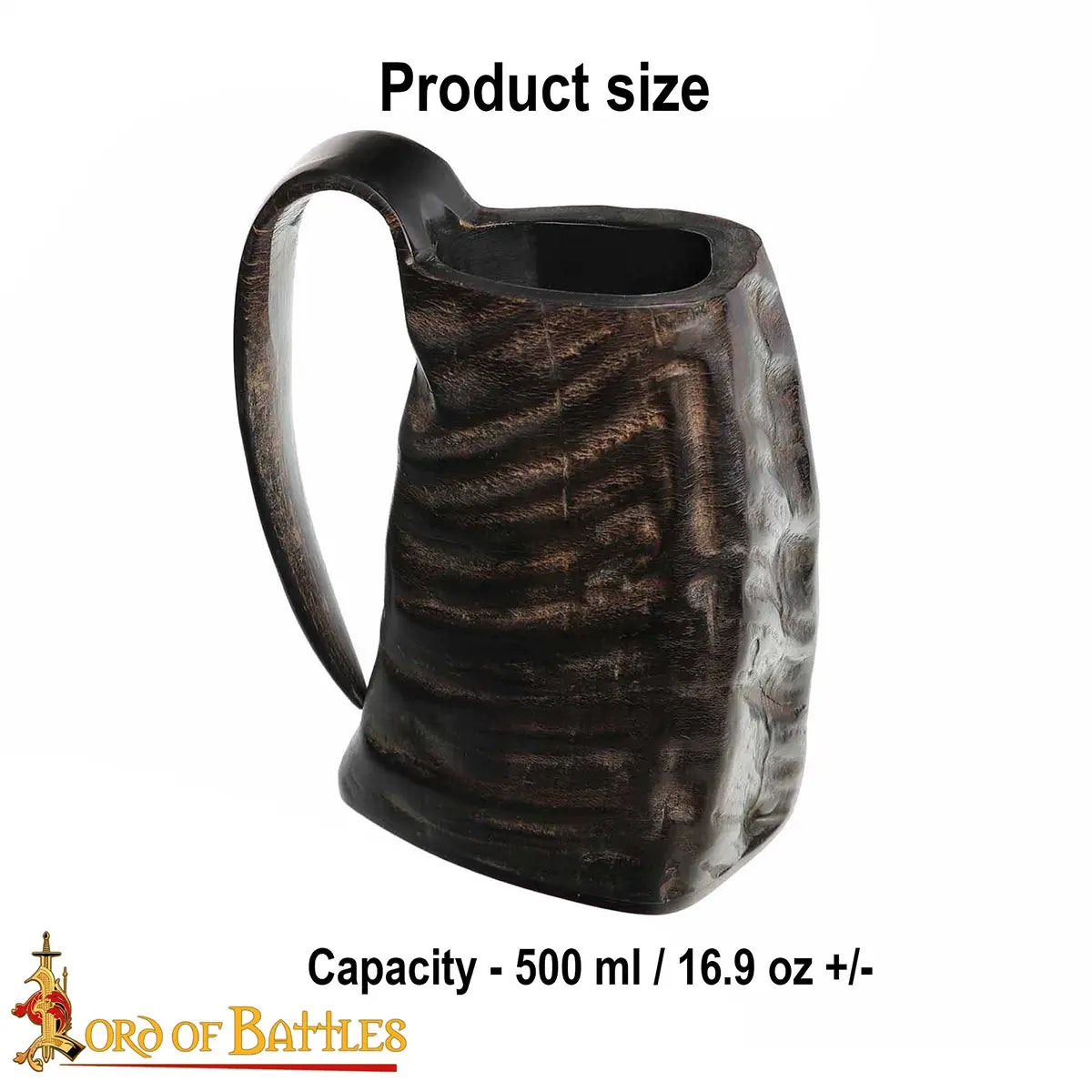 Jarra de cuerno de búfalo de estilo vikingo, hecha a mano - imagen 9