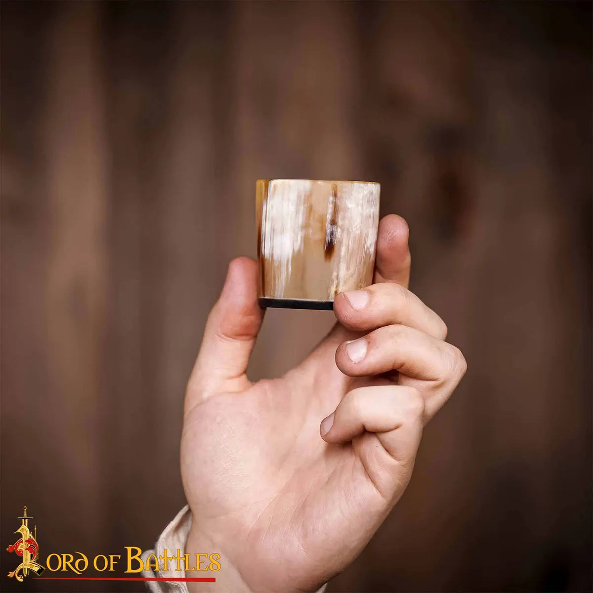 Conjunto de 3 vasos de cuerno vikingo genuino - imagen 7