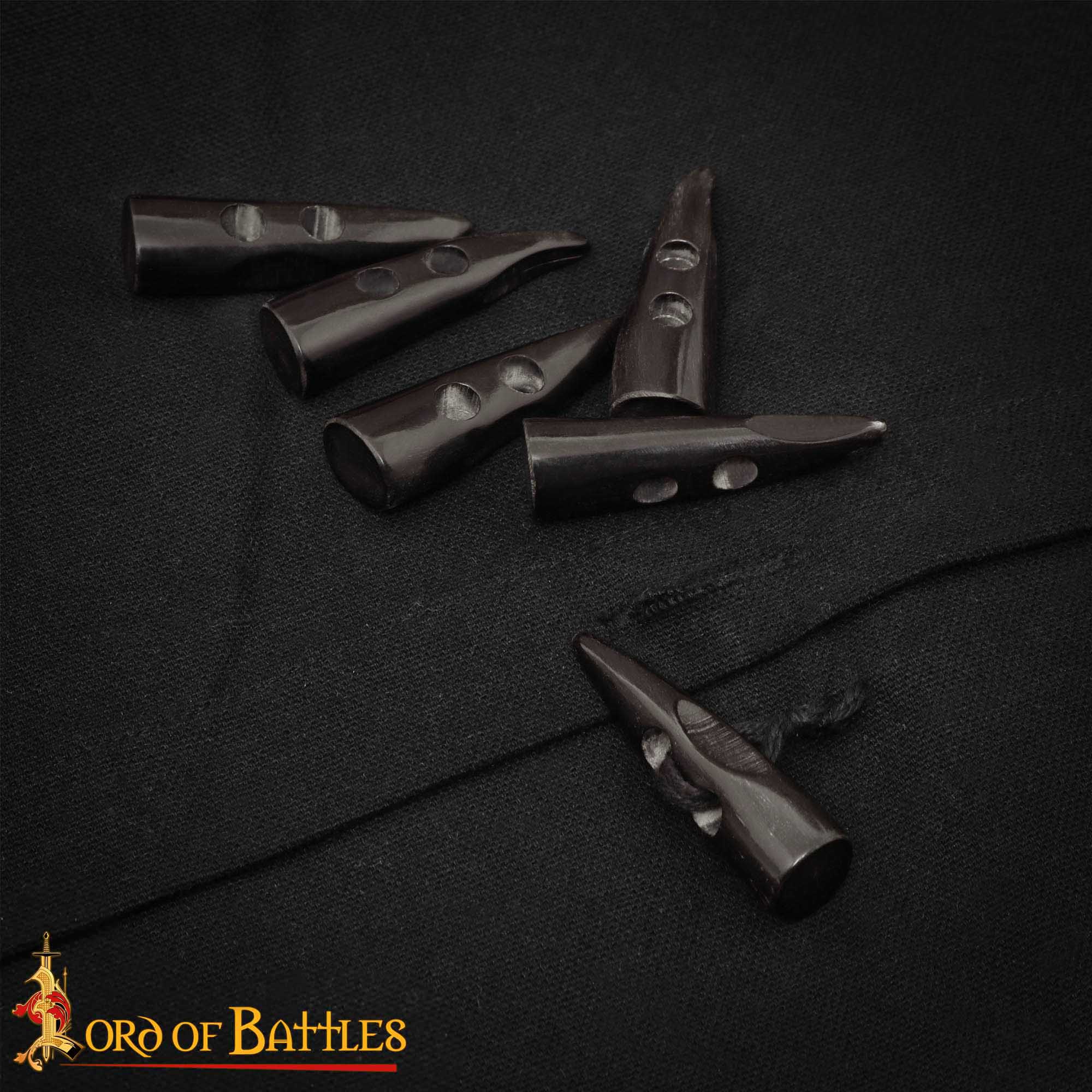 Set de 5 botones de cuerno para vestimenta vikinga - imagen 5