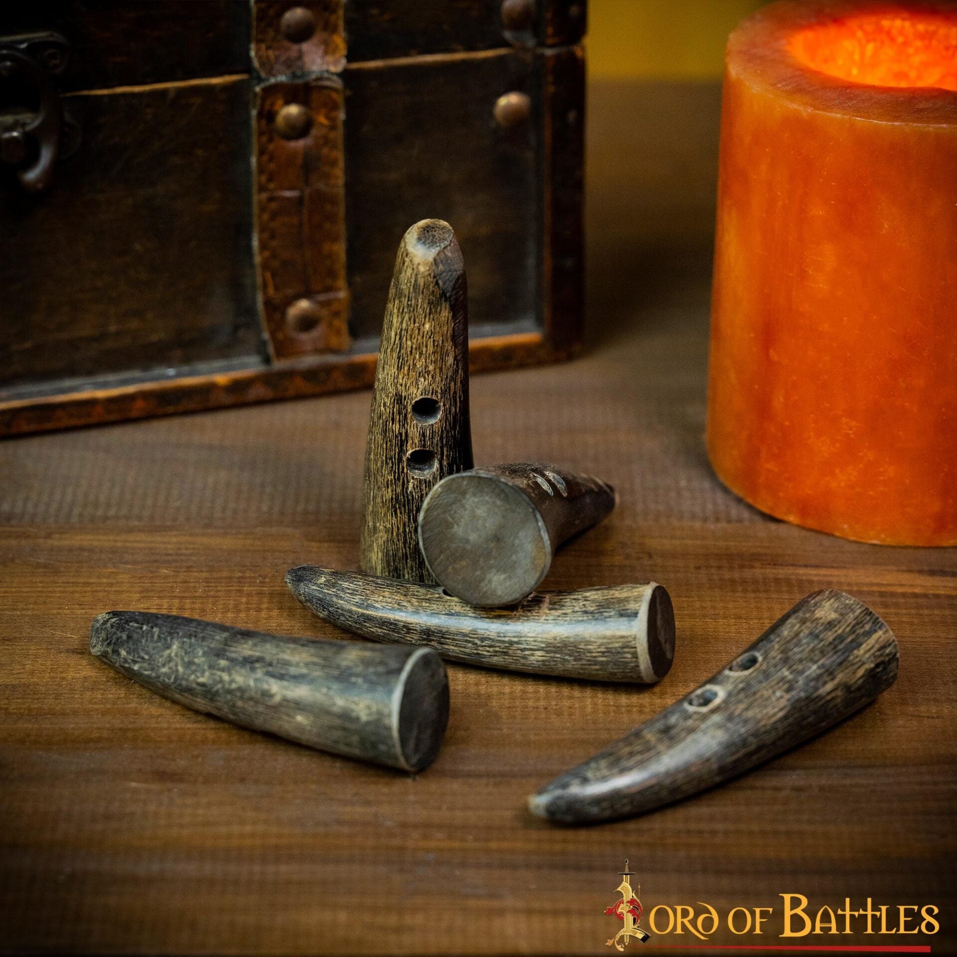 Conjunto de 5 pasadores de cuerno de buey vikingos, hechos a mano - imagen 12