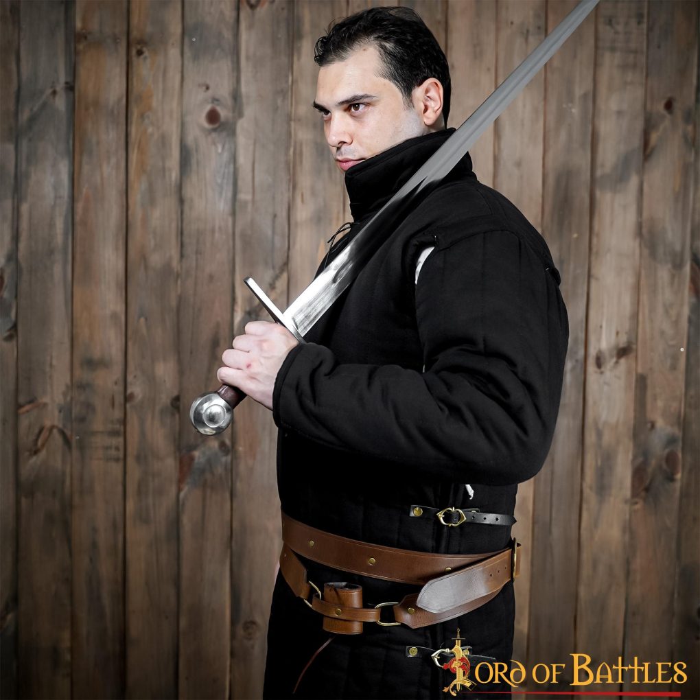 Cinturón medieval de doble vuelta en cuero - portacinturón para espada - imagen 9