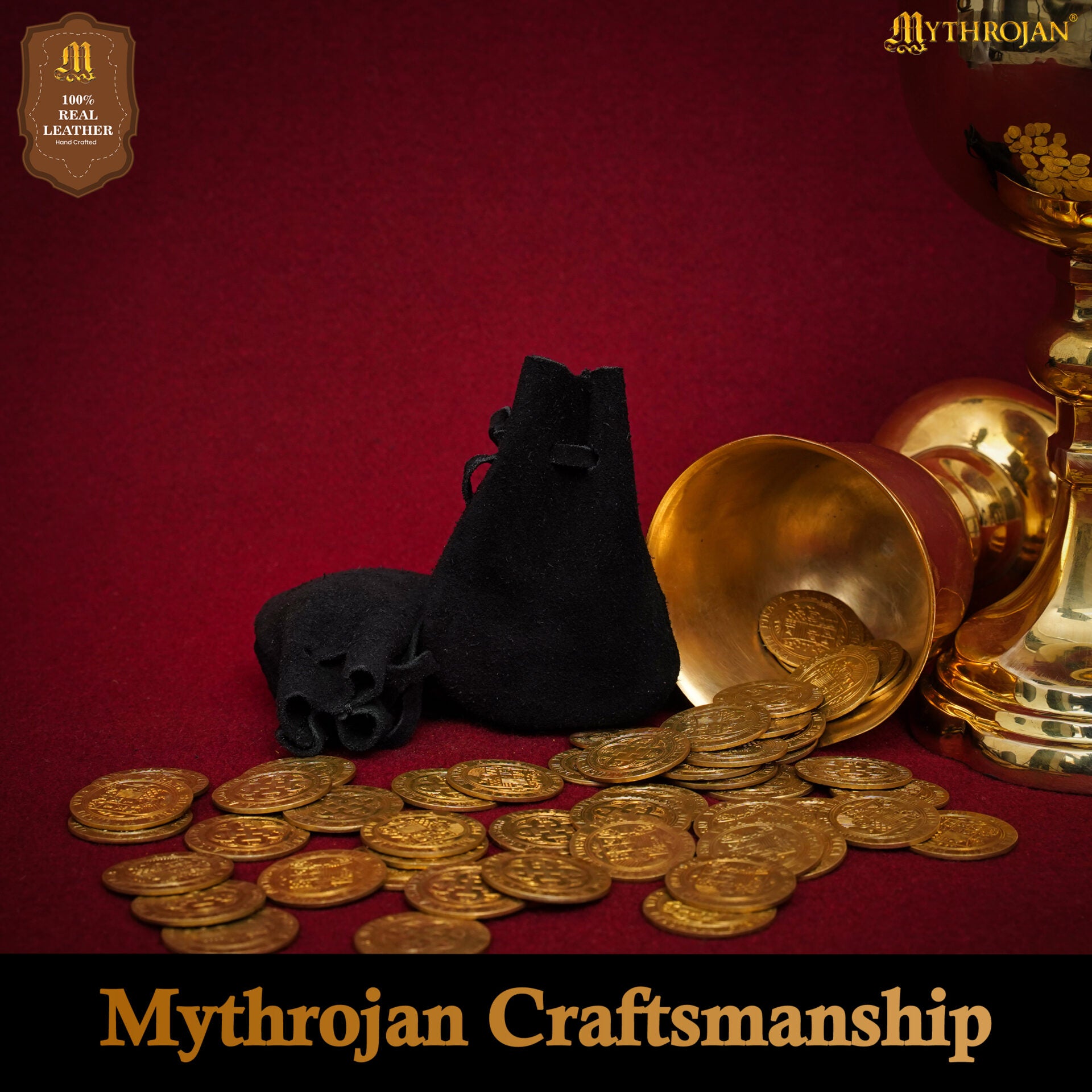 Bolsitas de ante para monedas y dados — Set 2 tamaños para LARP y recreación - imagen 15