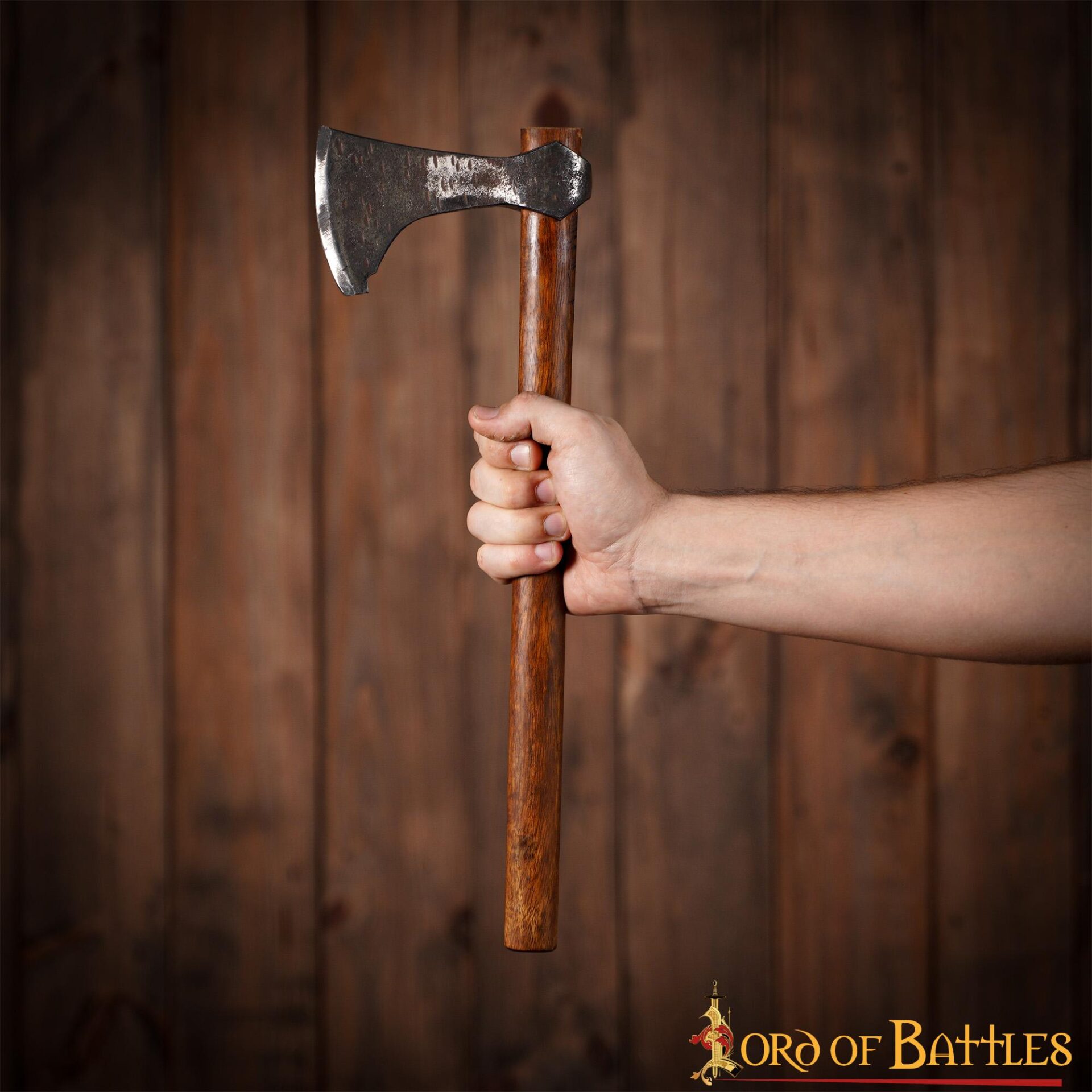 Hacha vikinga forjada a mano con cabeza de acero al carbono y mango de madera - imagen 13