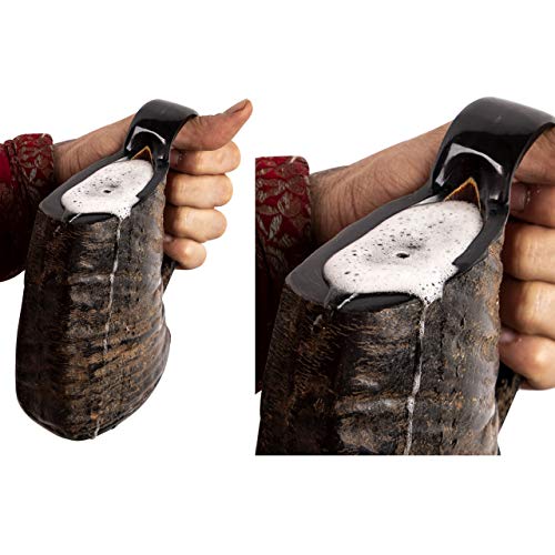 Jarra vikinga de cuerno de búfalo para cerveza e hidromiel - imagen 4