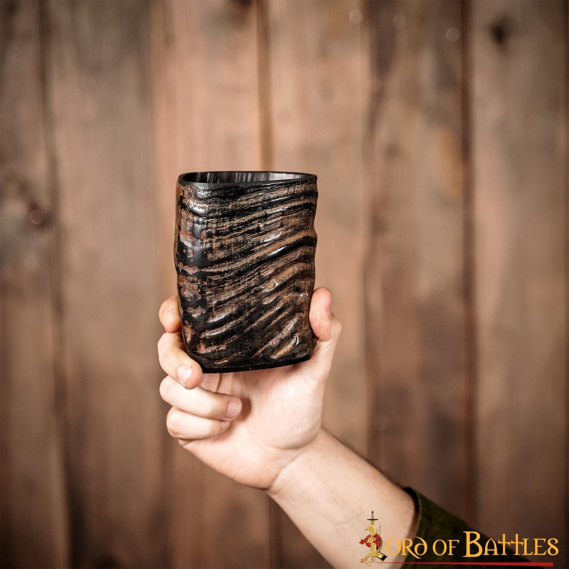 Vasos de cuerno vikingo - Set de 2, cuerno de búfalo - imagen 6
