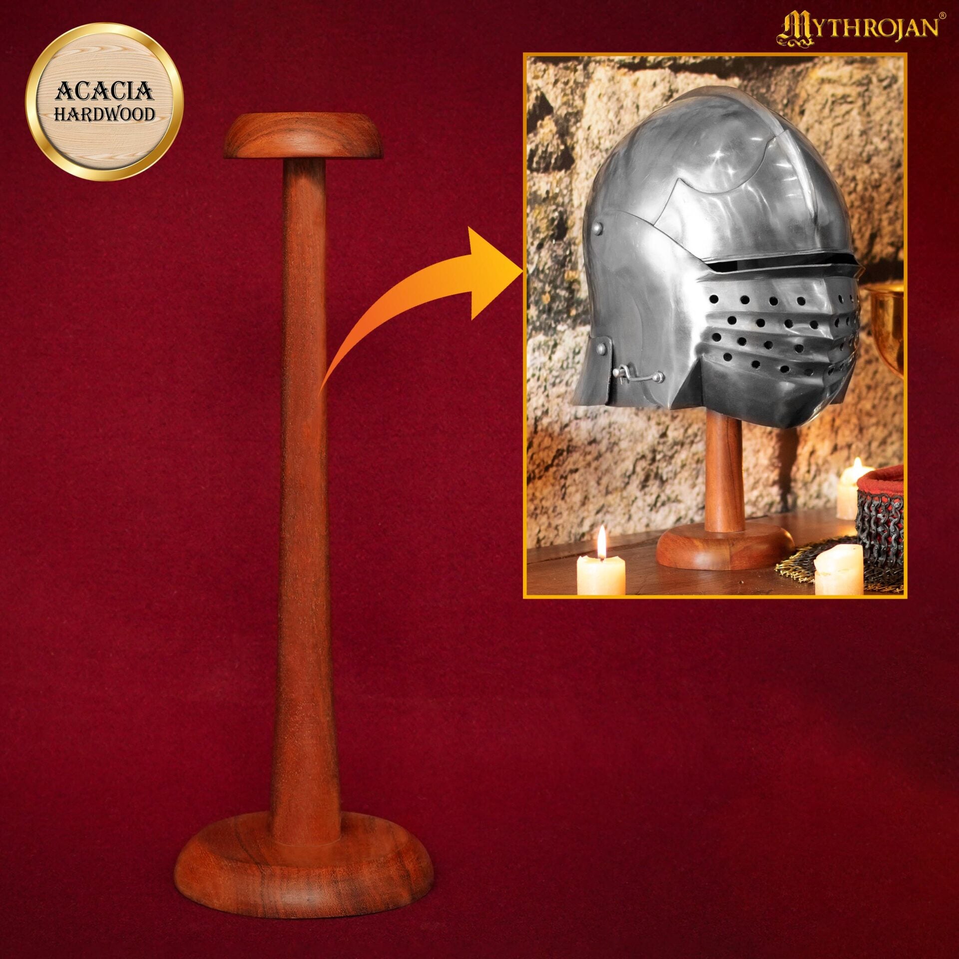 Imagen única de: Soporte de madera maciza para casco