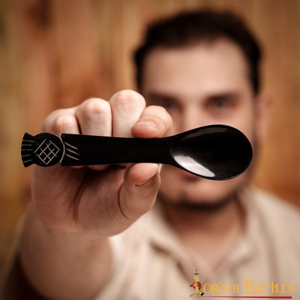 Cuchara de cuerno de buey medieval, hecha a mano - imagen 8