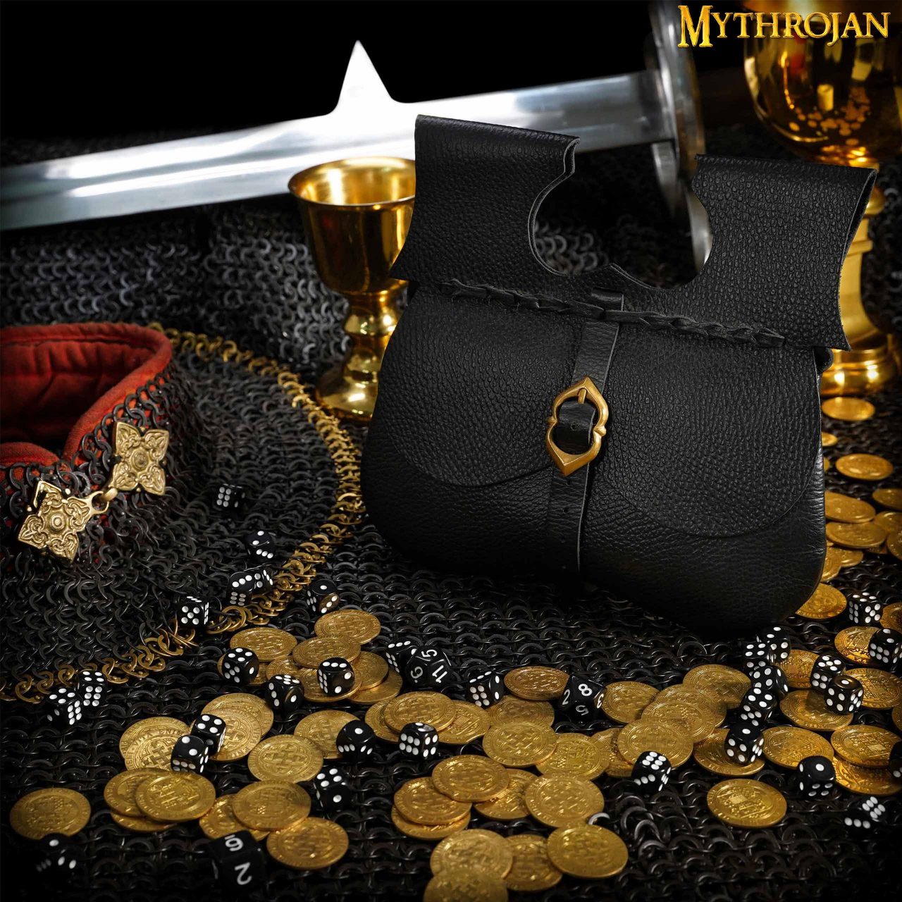 Bolsa riñón medieval de cuero para cinturón - imagen 10