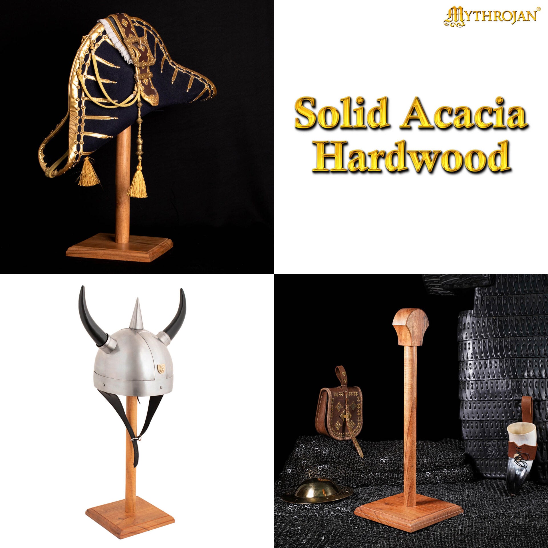 Soporte de madera para cascos — Medieval, vikingo y romano - imagen 15