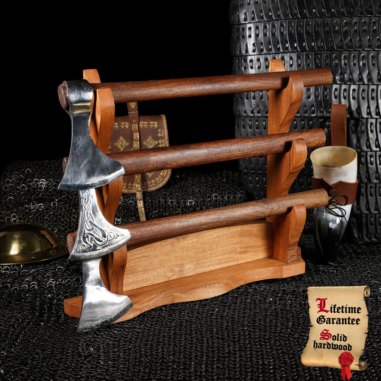 Soporte de Madera Maciza para Espadas - 3 Niveles (Acacia) - imagen 18