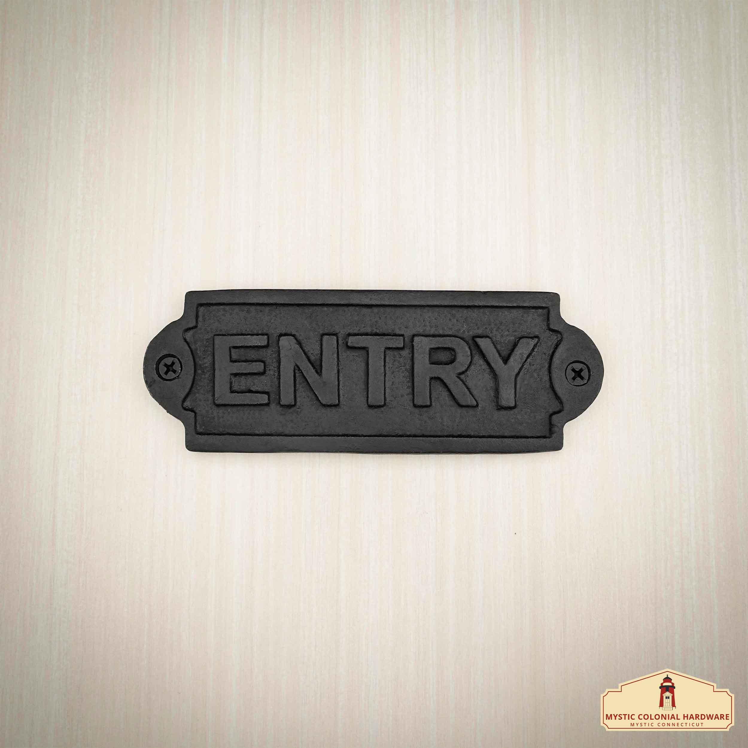 Imagen única de: Hierro Forjado Macizo Señal de Entrada Vintage para Puertas Accesorio de Ferretería Hecho a Mano