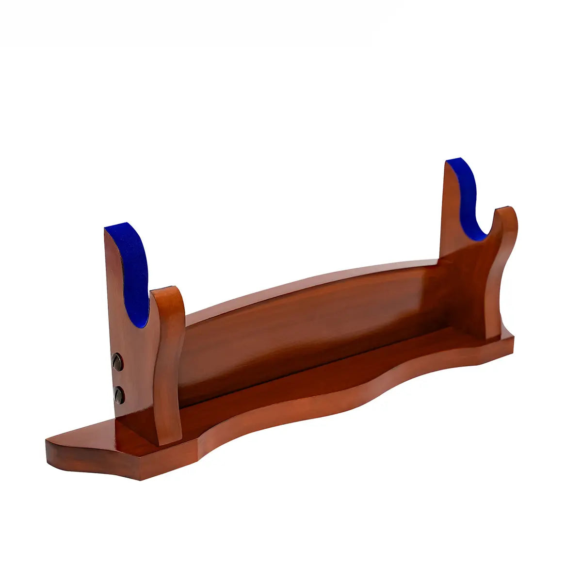 Soporte artesanal de madera maciza para espada y hacha