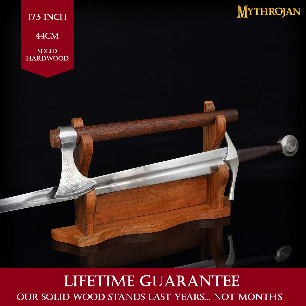 Soporte para espadas de madera maciza, dos niveles - imagen 15