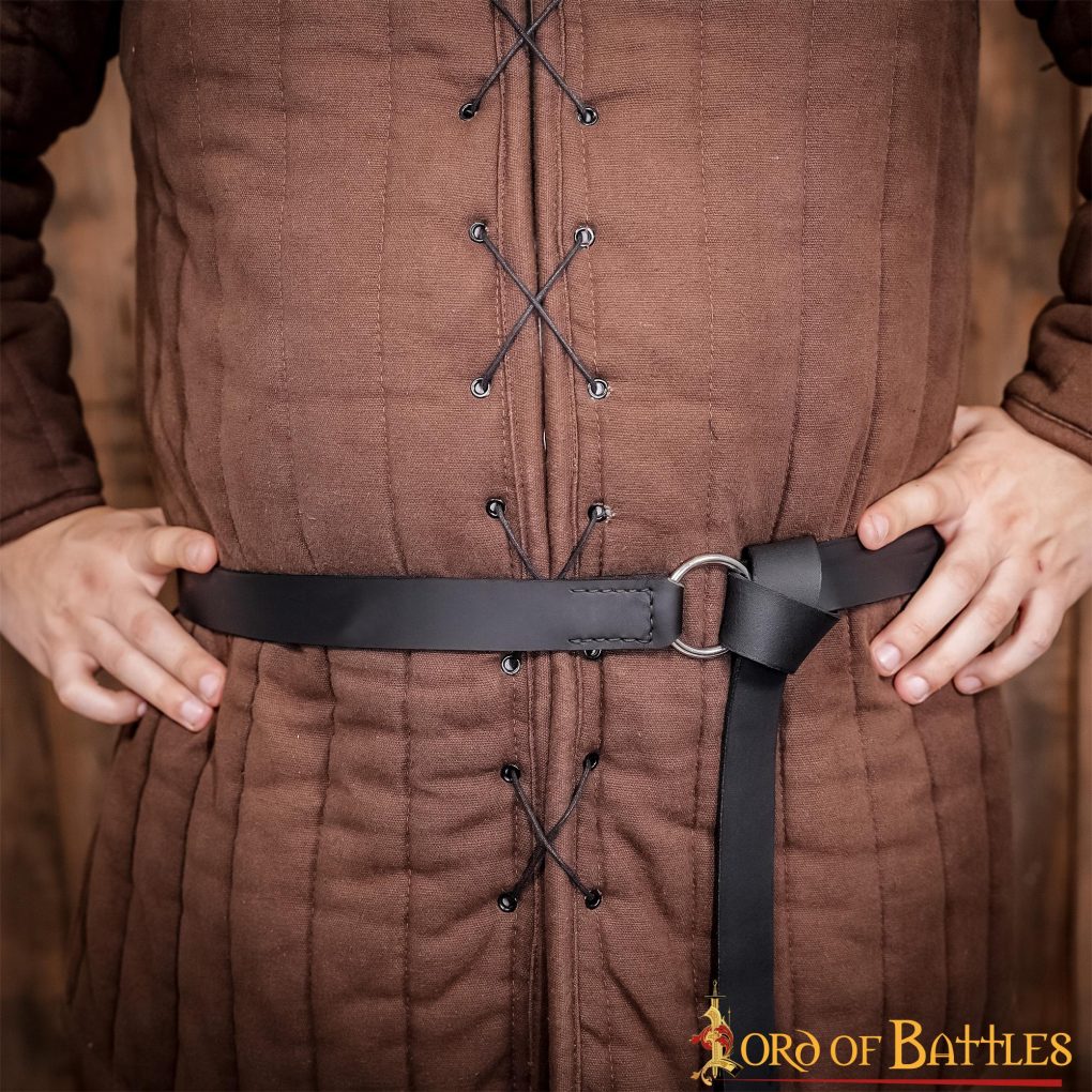 Cinturón medieval de cuero genuino con anilla de acero - imagen 9