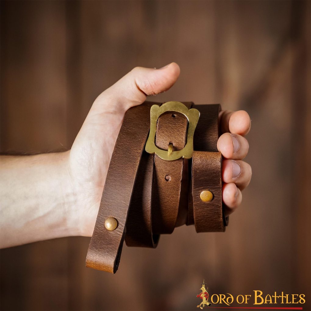 Bandolera romana de cuero genuino para espada — hecha a mano - imagen 16
