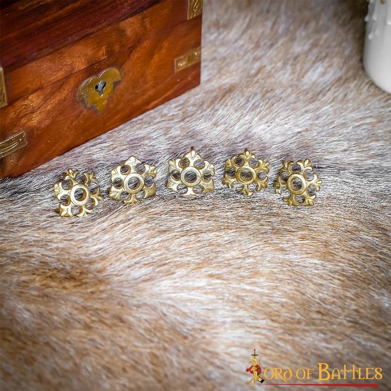 Conchos Fleur roseta de latón macizo - Set de 5 - imagen 6