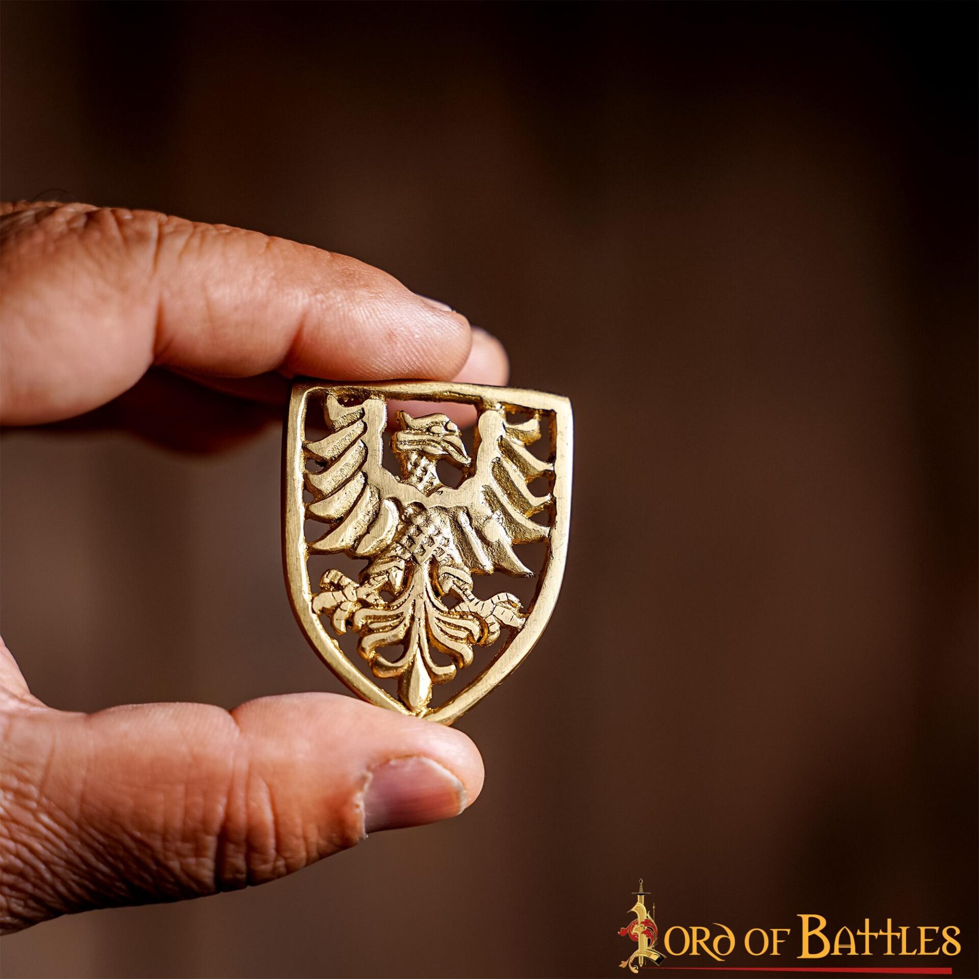 Escudo Heráldico de Águila Adornos de Latón - Juego de 5 Monturas Decorativas Medievales - Imagen 12