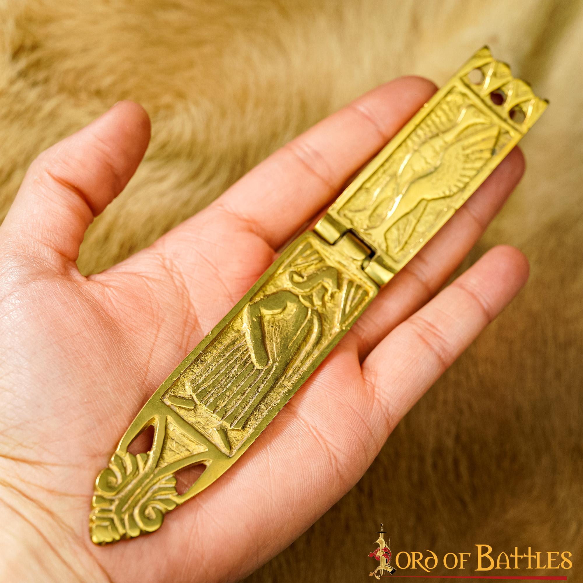 Set de 5 terminales romanos para cinturón en latón macizo ornamentado - imagen 5