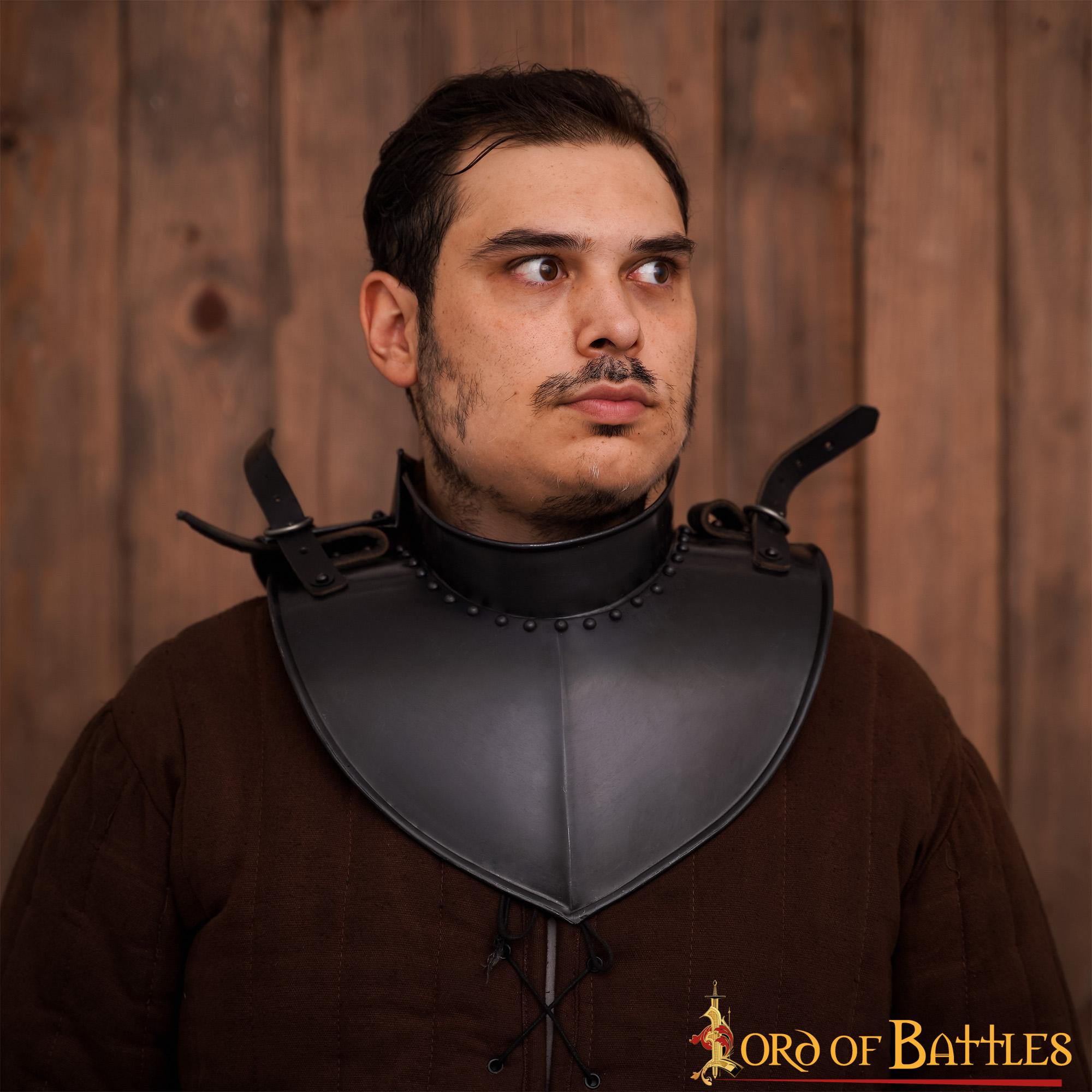 Gorguera de placa 18 gauge para caballero — Negro