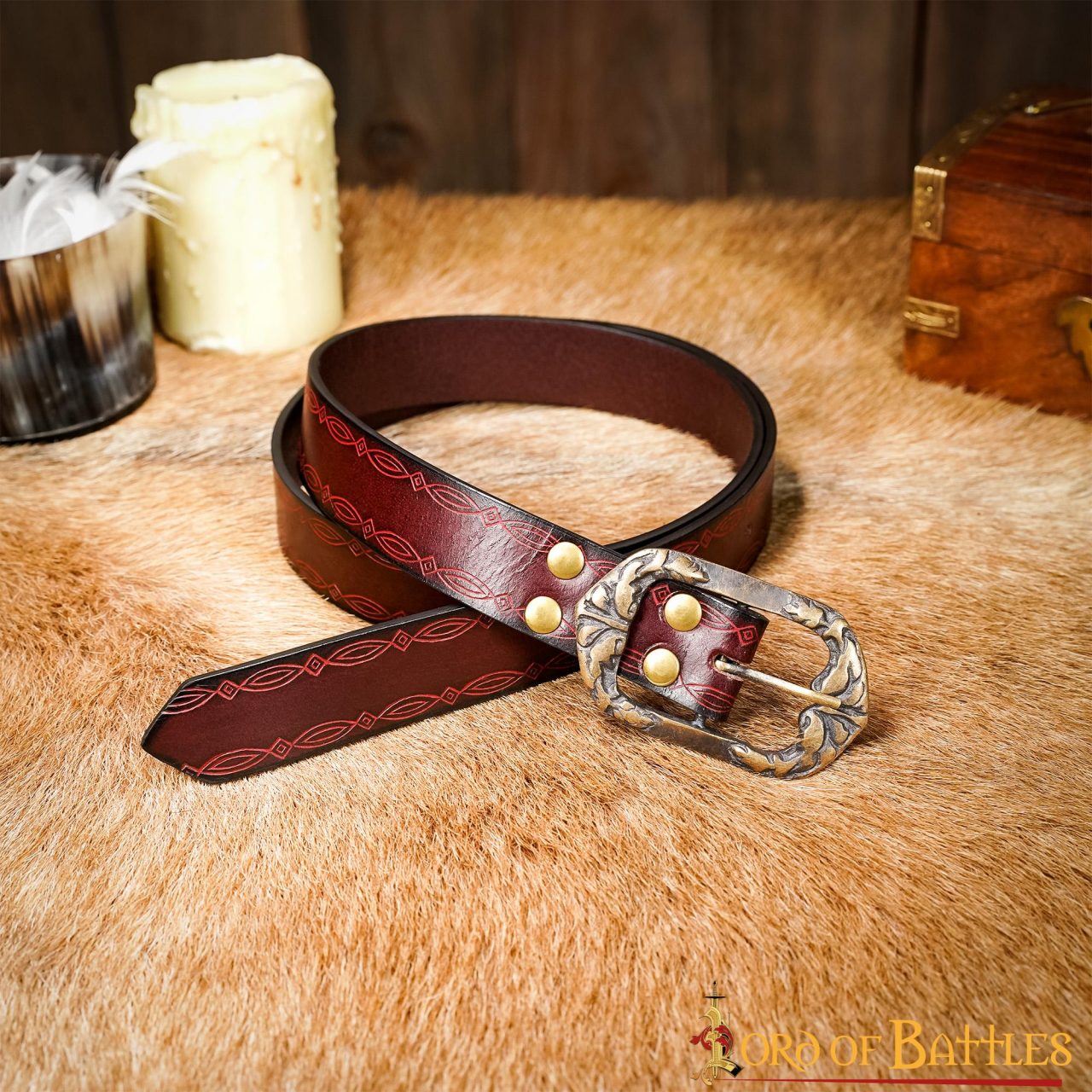 Cinturón de cuero genuino 'Ranger of the North' con repujado y hebilla de latón envejecido - imagen 12