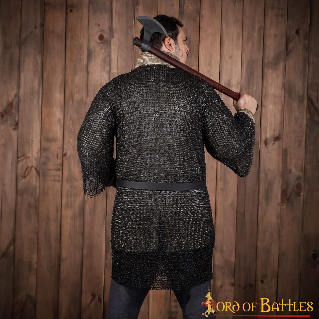Haubergeon de malla, mangas medias, anillas 9 mm remachadas - 18 gauge - imagen 11