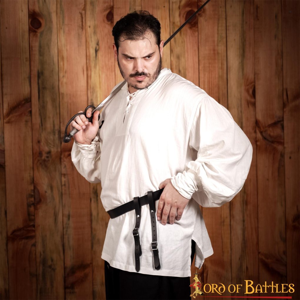Colgador de espada medieval en cuero, doble correa ajustable - imagen 16