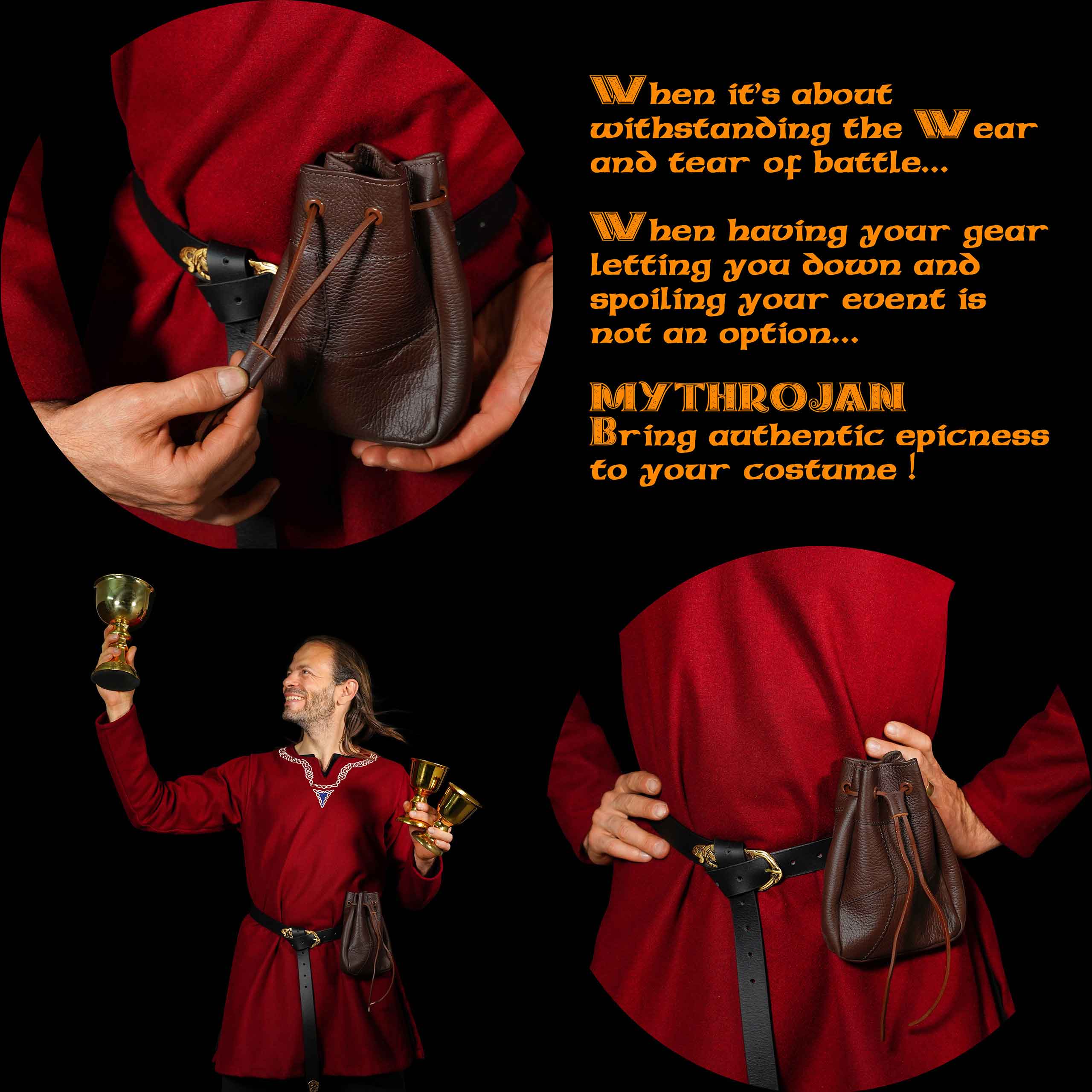 Bolsa medieval con cordón Mythrojan - imagen 4