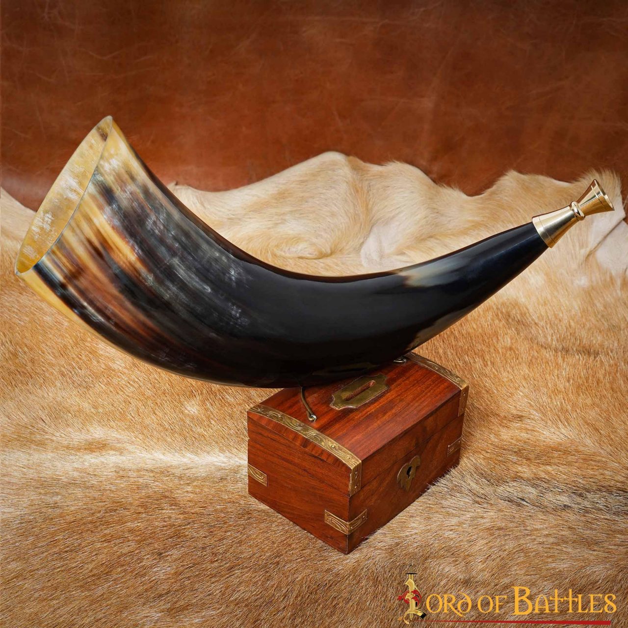 Cuerno vikingo con boquilla de latón macizo - imagen 9