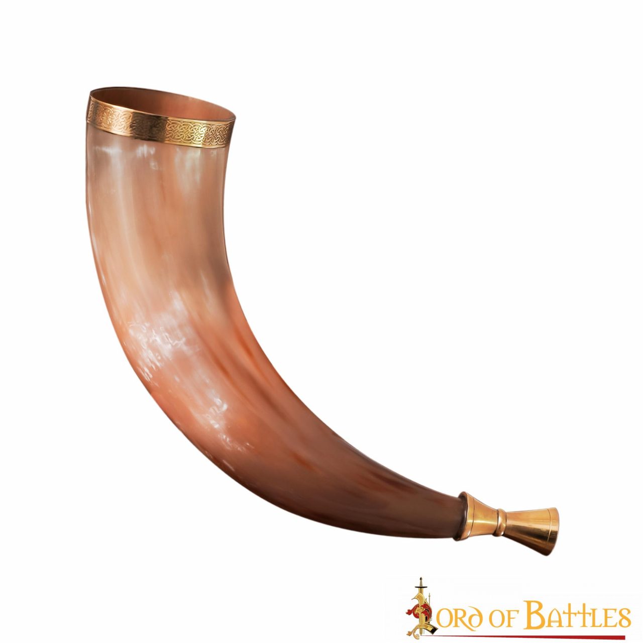 Imagen única de: Trompeta de cuerno Heimdall Gjallarhorn con engastes en latón puro