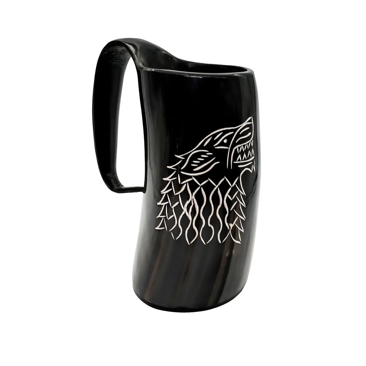 Jarra cuerno vikingo medieval - hecha a mano en cuerno de buey