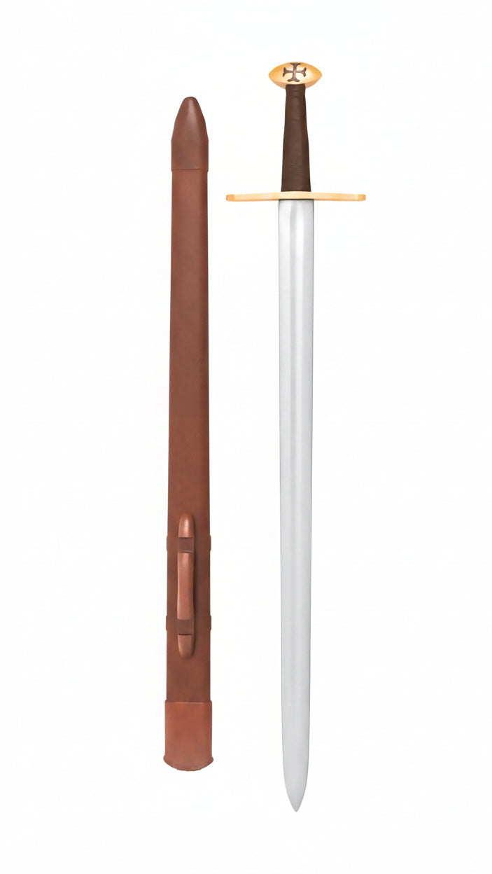 Espada Medieval Tipo XI Oakeshott de Acero Templado con Vaina de Cuero