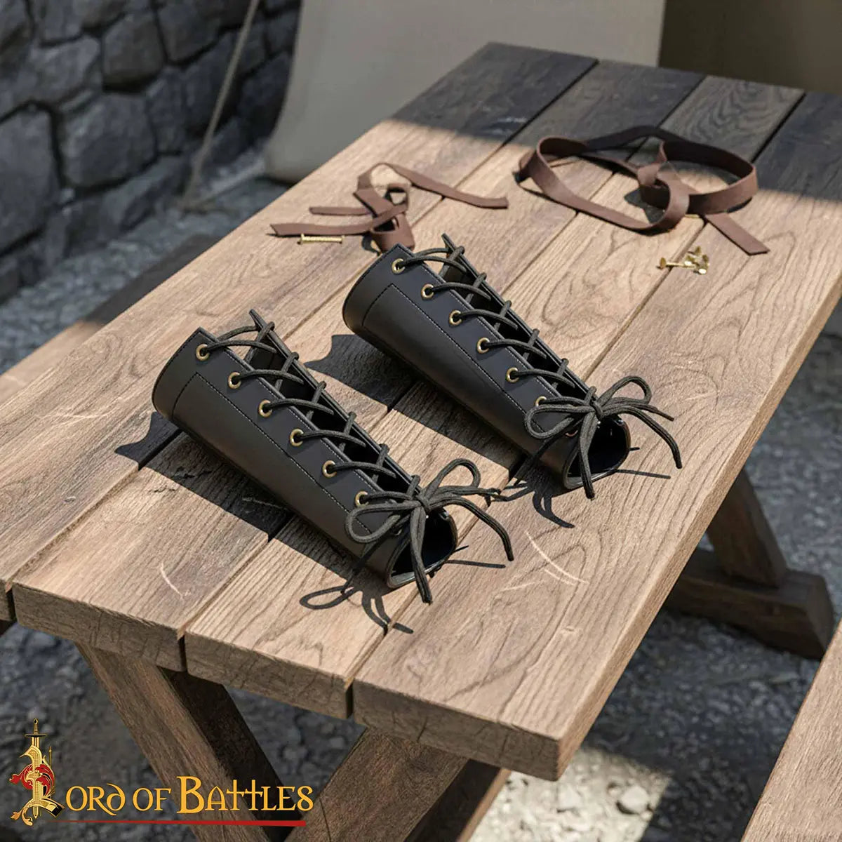 Grebas medievales de cuero sintético, estilo fantasía