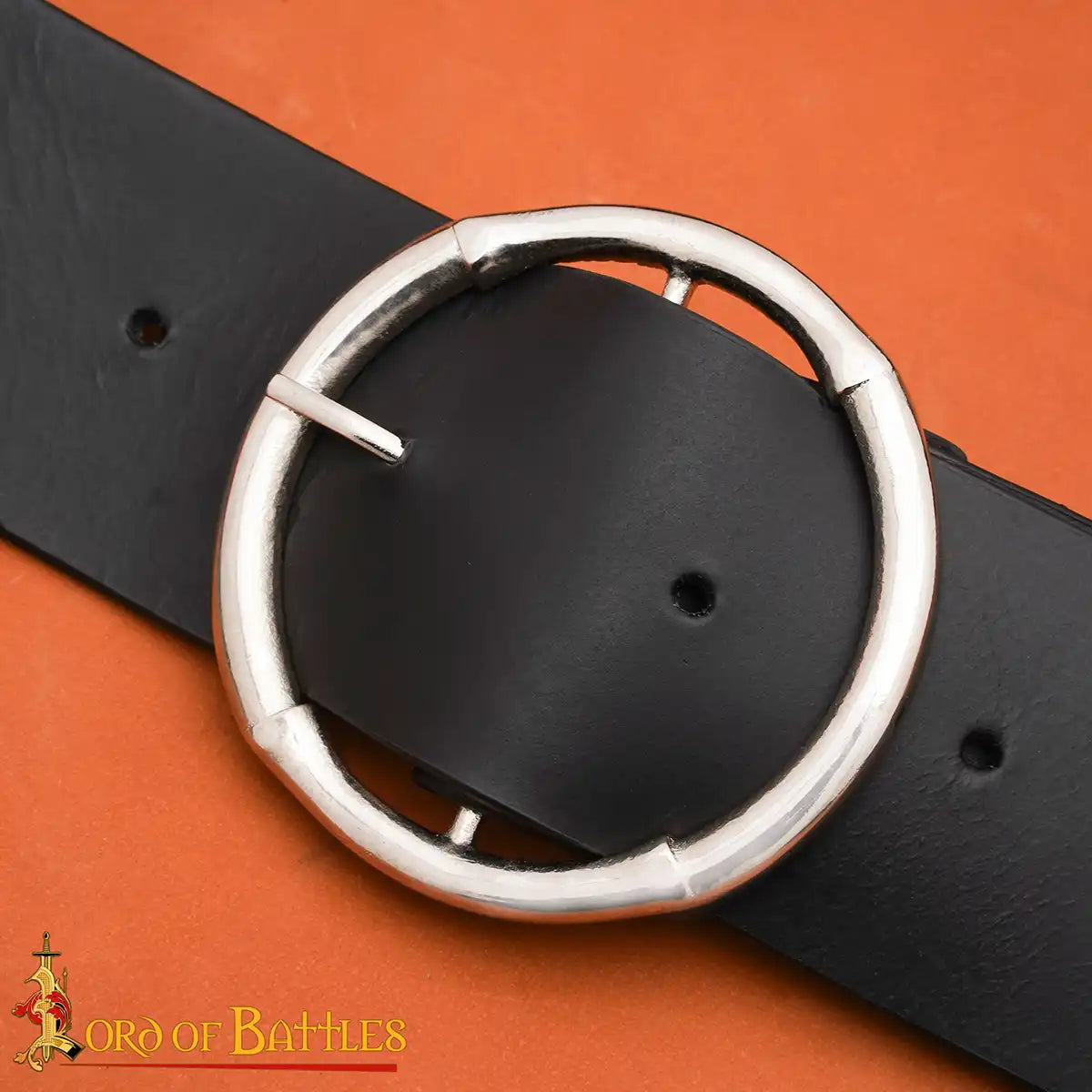 Cinturón medieval negro para espada con portaespada ajustable - imagen 5