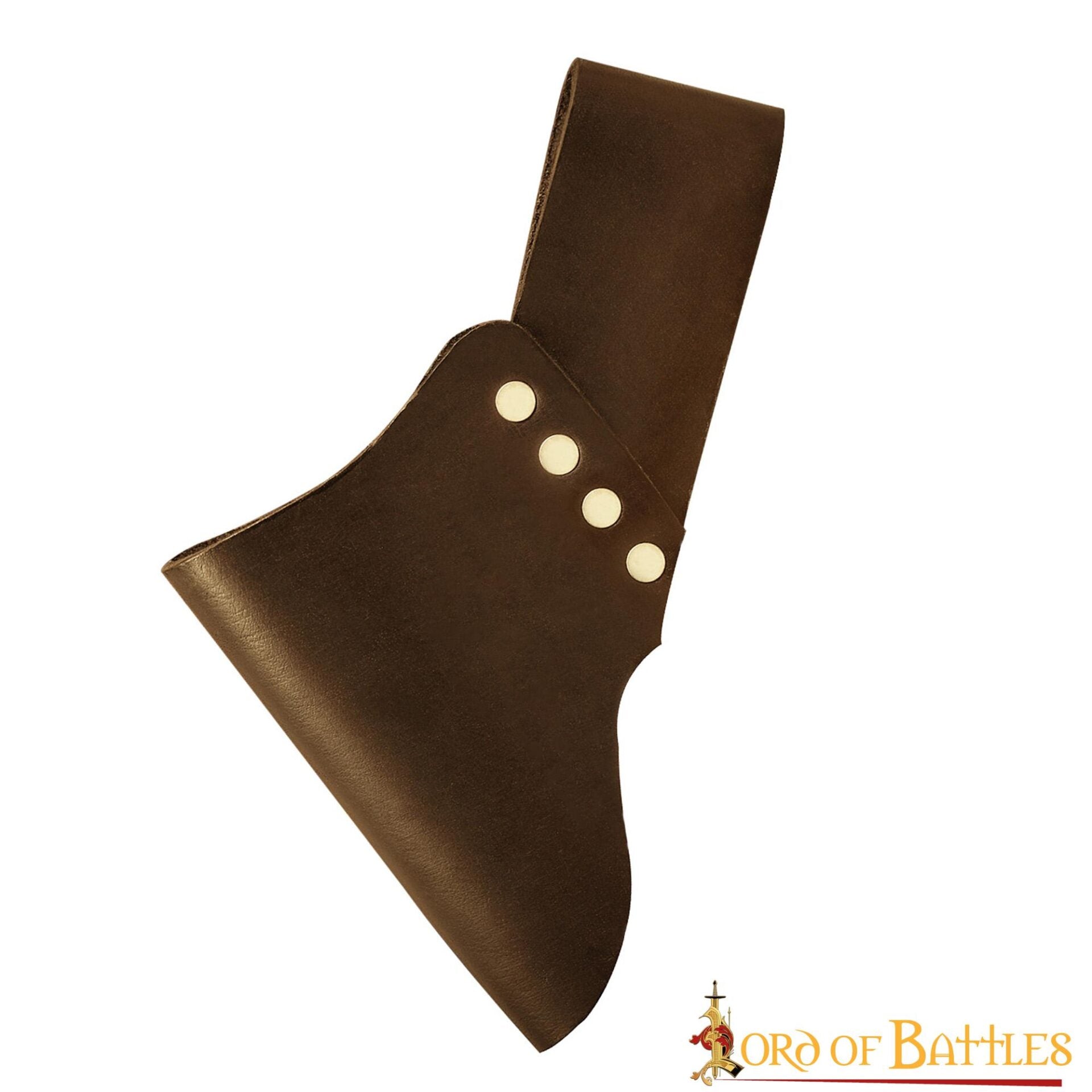 Soporte inclinado medieval de cuero negro para espada y hacha - Marrón