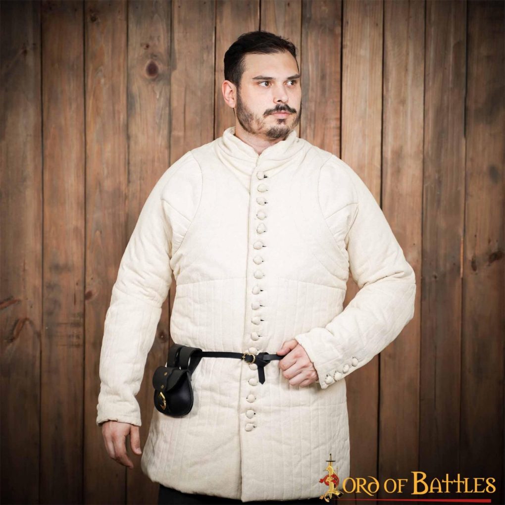 Bolsa de cinturón medieval en cuero con hebilla de latón y cinturón a juego - imagen 13