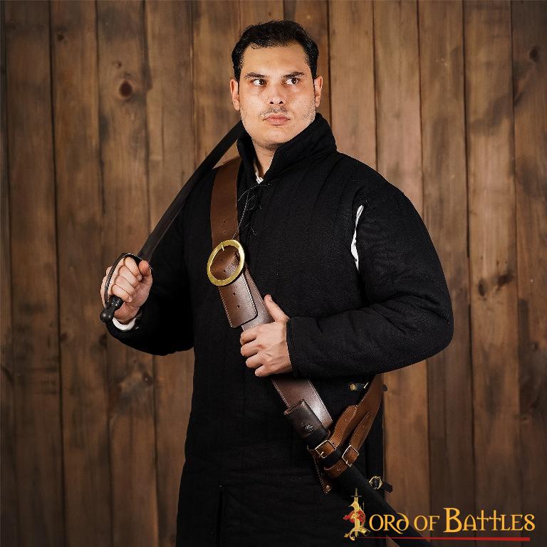 Bandolera para espada de cuero con hebilla de latón - imagen 15