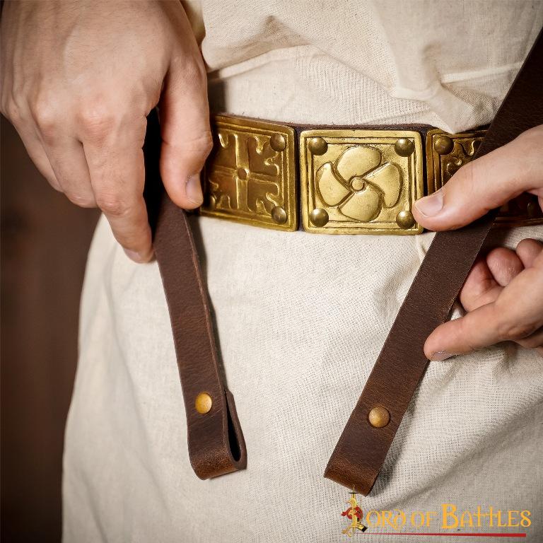 Bandolera romana de cuero genuino para espada — hecha a mano - imagen 15