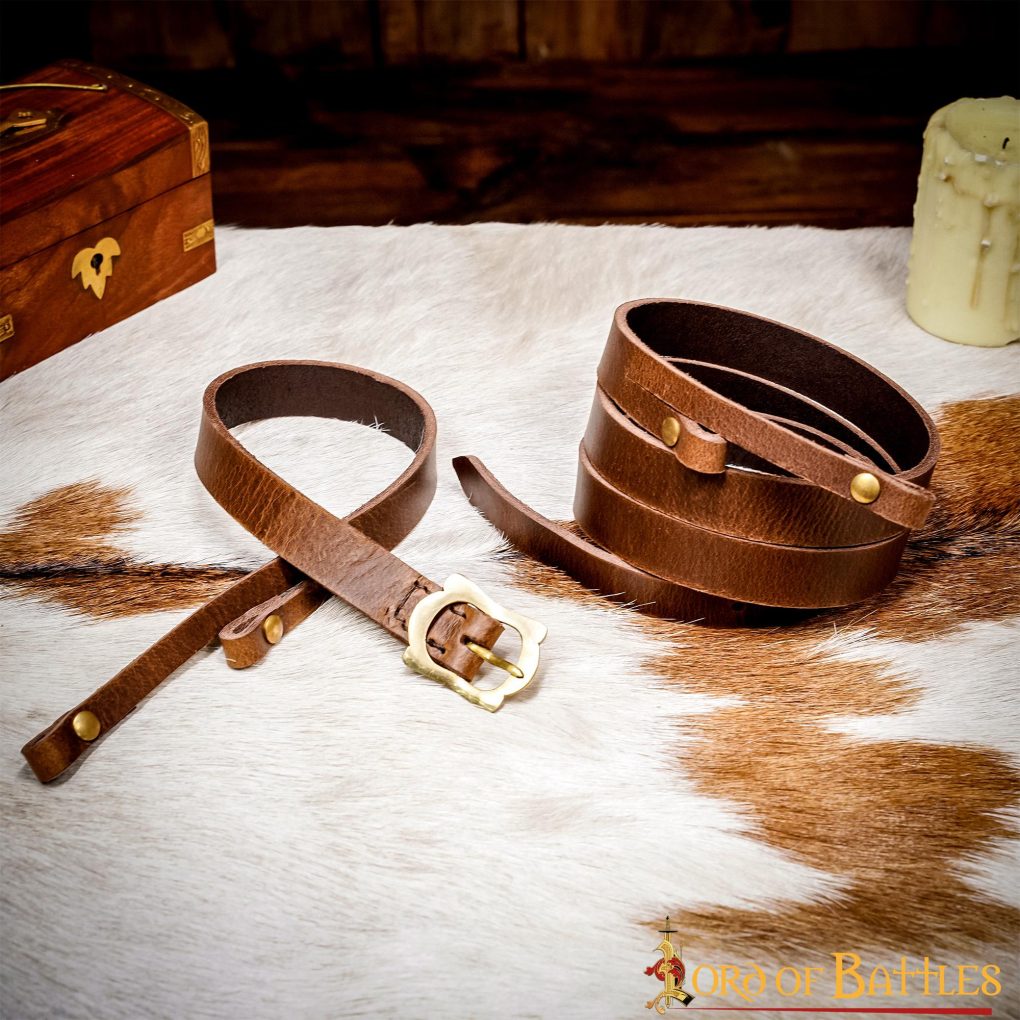 Bandolera romana de cuero genuino para espada — hecha a mano - imagen 8