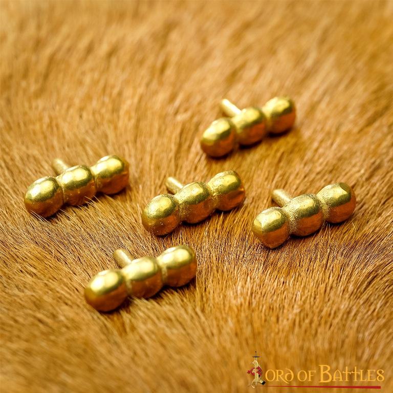 Conjunto de 5 monturas de latón macizo para cuero Ellipses - imagen 13