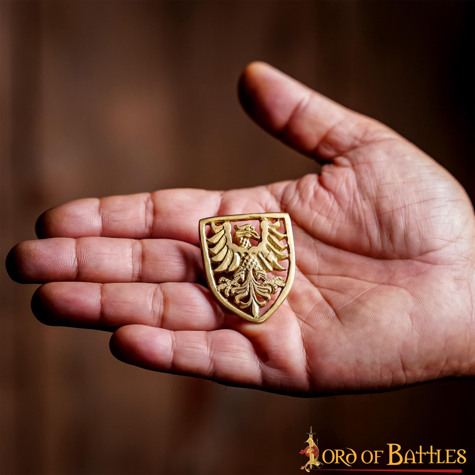 Escudo Heráldico de Águila Adornos de Latón - Juego de 5 Monturas Decorativas Medievales - Imagen 11