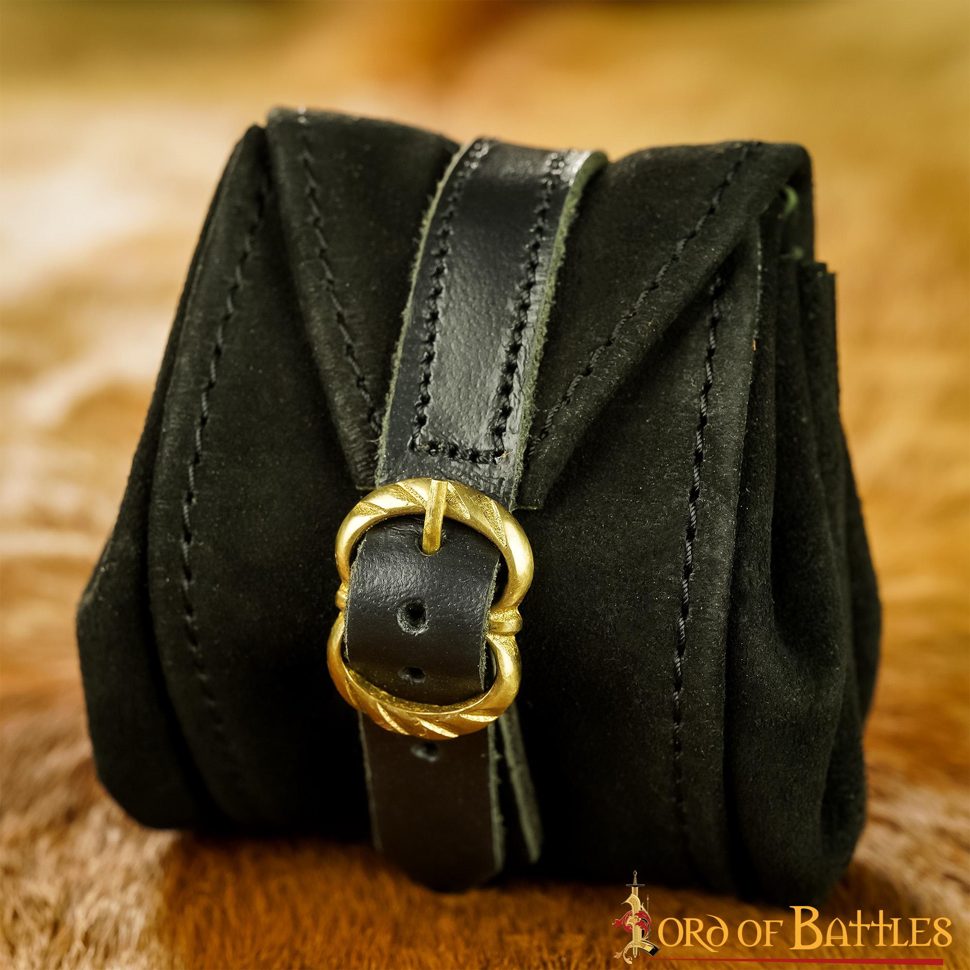 Monedero medieval pequeño de cuero genuino hecho a mano - imagen 12