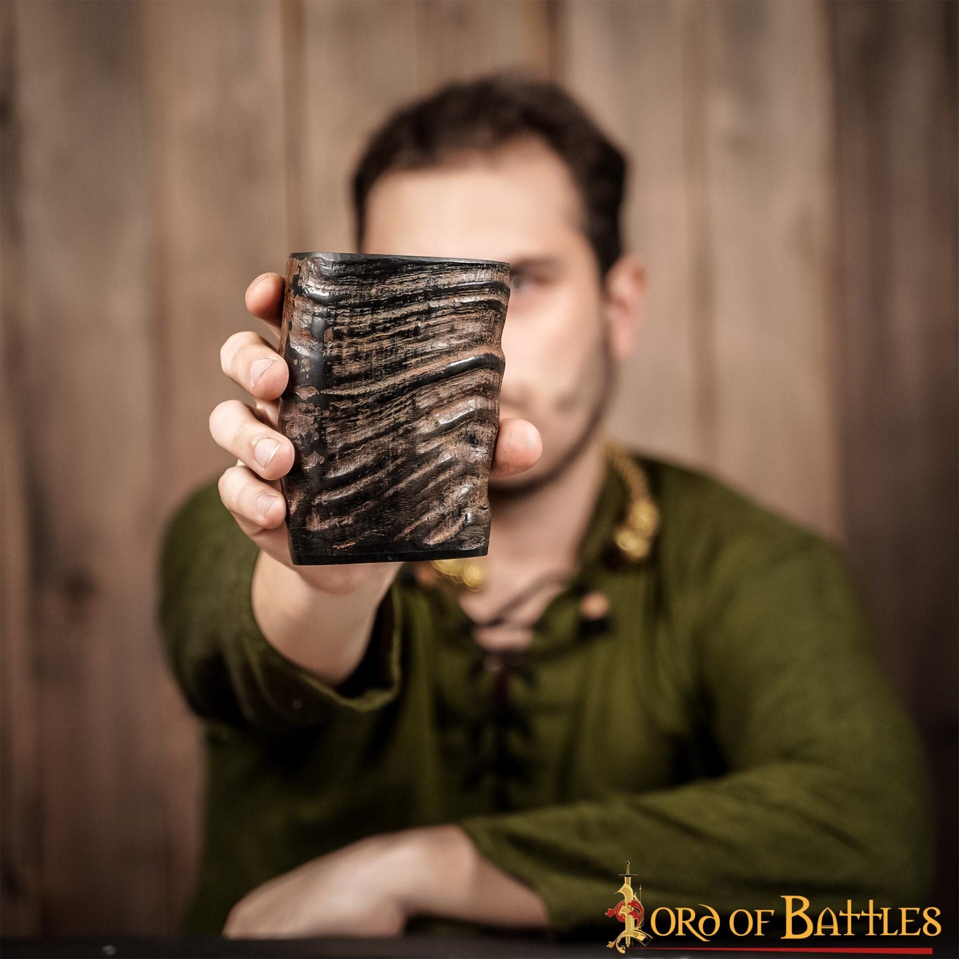 Vasos de cuerno vikingo - Set de 2, cuerno de búfalo - imagen 10