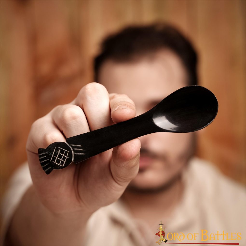 Cuchara de cuerno de buey medieval, hecha a mano - imagen 6